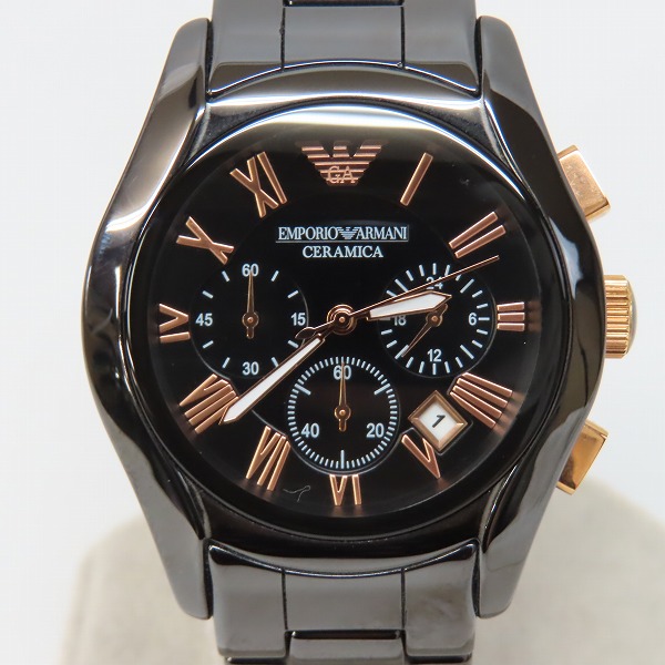 実際に弊社で買取させて頂いたEMPORIO ARMANI/エンポリオアルマーニ 腕時計 セラミカ ブラック AR1410【動作未確認】