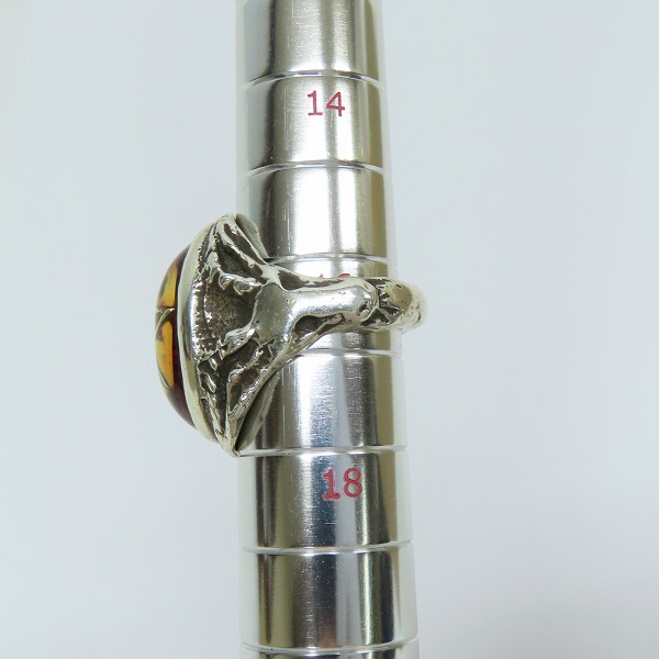 実際に弊社で買取させて頂いたALEX STREETER/アレックスストリーター エンジェルハートリング クラックレッド 16.5号の画像 7枚目