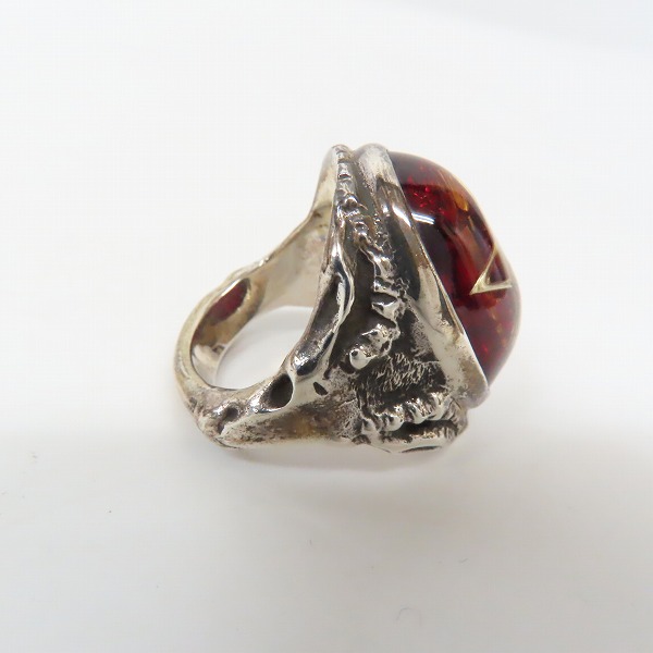実際に弊社で買取させて頂いた【ギャラ付】ALEX STEETER/アレックスストリーター Angel Heart Ring/エンジェルハートリング クラックレッド/16.5-17号の画像 4枚目