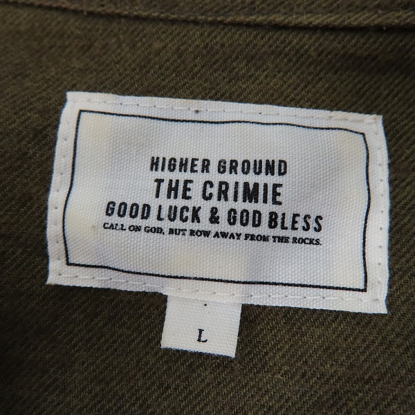実際に弊社で買取させて頂いたTHE CRIMIE/クライミー コットン 長袖シャツ カーキ/L　の画像 2枚目