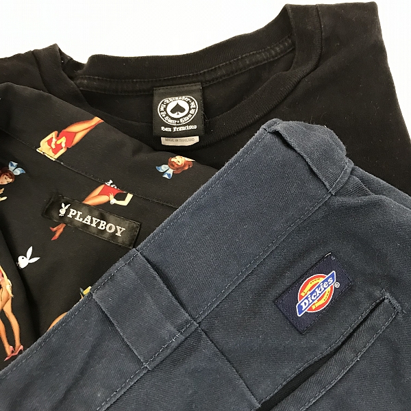 実際に弊社で買取させて頂いた【おまとめ品】THRASHER/スラッシャー PLAYBOY/プレイボーイ Dickies/ディッキーズ 他 Tシャツ/ワークパンツ/半袖シャツ 等の画像 1枚目