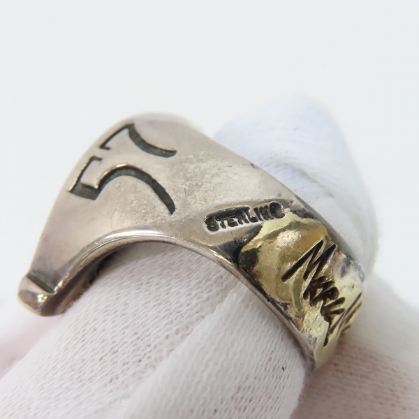 実際に弊社で買取させて頂いた【ギャラ付き】MARK MAHONEY×BILL WALL LEATHER/マークマホーニー×ビルウォールレザー カスタム ホースシューリング 16.5号の画像 4枚目