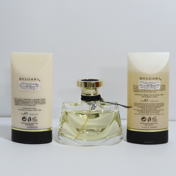 実際に弊社で買取させて頂いたBVLGARI/ブルガリ JASMIN NOIR オードパルファム/シンティレイティングボディミルク/バス&シャワージェル 3点セットの画像 2枚目