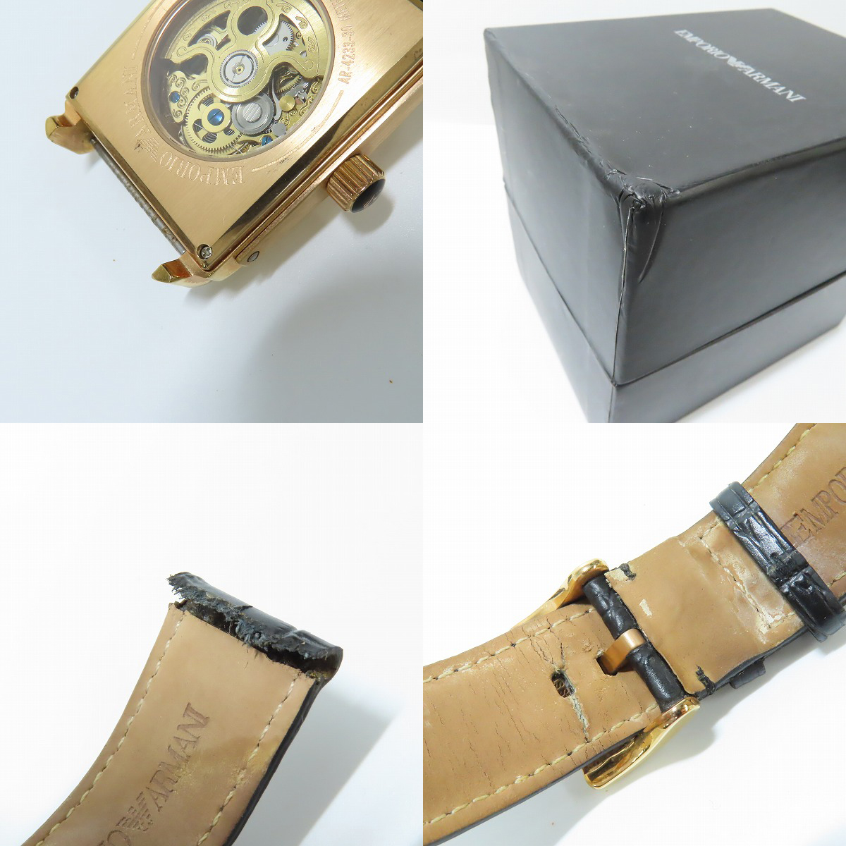 実際に弊社で買取させて頂いた【ジャンク】EMPORIO ARMANI/エンポリオアルマーニ 革ベルト 時計/ウォッチ AR-4233-30の画像 5枚目