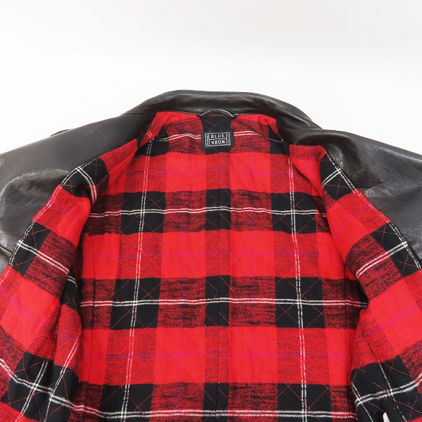 実際に弊社で買取させて頂いたBLUE WORK/ブルーワーク TOMORROWLAND/トゥモローランド ダブルライダース ジャケット ブラック/Lの画像 7枚目