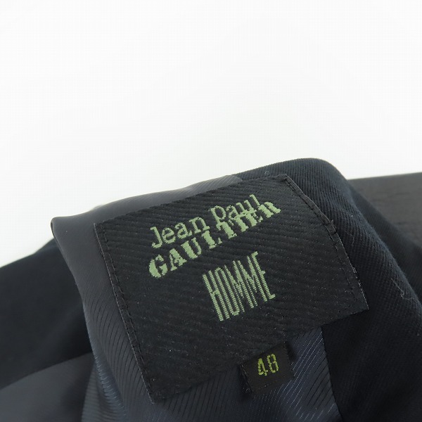 実際に弊社で買取させて頂いたJean Paul Gaultier HOMME/ジャンポール・ゴルチエ オム  袖レザーウールジャケット/48の画像 2枚目