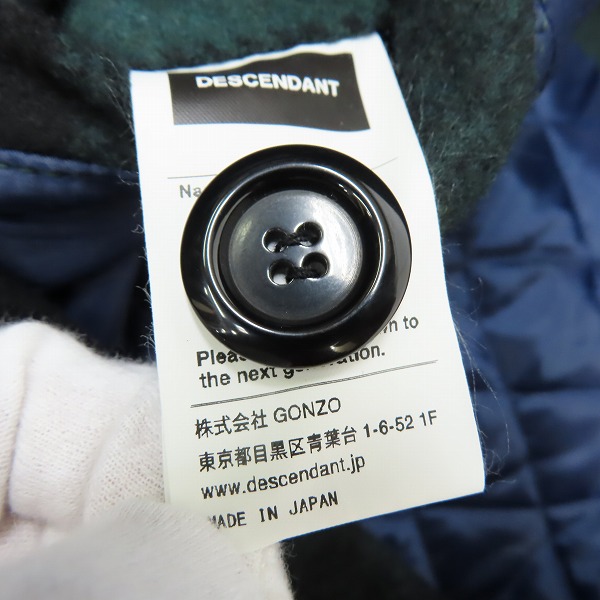 実際に弊社で買取させて頂いたDECENDANT/ディセンダント RAG MELTON JACKET チェック柄 ウール混 ジャケット /2 の画像 3枚目