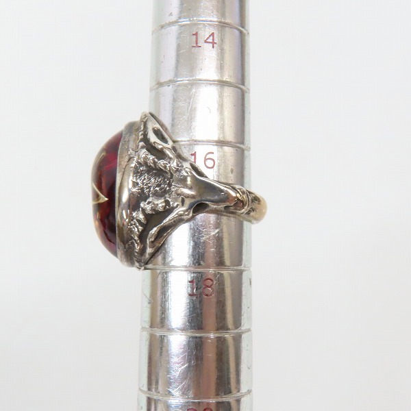 実際に弊社で買取させて頂いた【ギャラ付】ALEX STEETER/アレックスストリーター Angel Heart Ring/エンジェルハートリング クラックレッド/16.5-17号の画像 6枚目