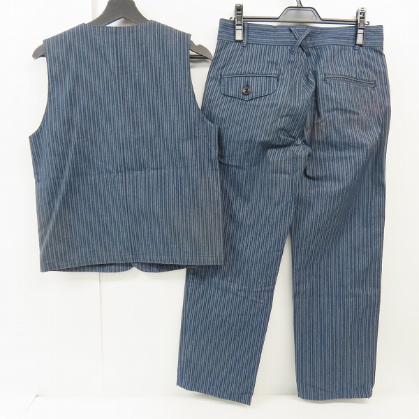 実際に弊社で買取させて頂いたCALEE/キャリー ストライプ柄 ワークパンツ/ベスト 2点セットの画像 1枚目