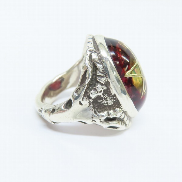 実際に弊社で買取させて頂いたALEX STREETER/アレックスストリーター エンジェルハートリング クラックレッド 16.5号の画像 3枚目