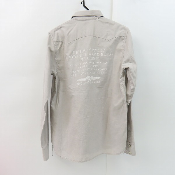 実際に弊社で買取させて頂いたTHE CRIMIE/クライミー バックプリント スナップボタン 長袖シャツ/Mの画像 1枚目