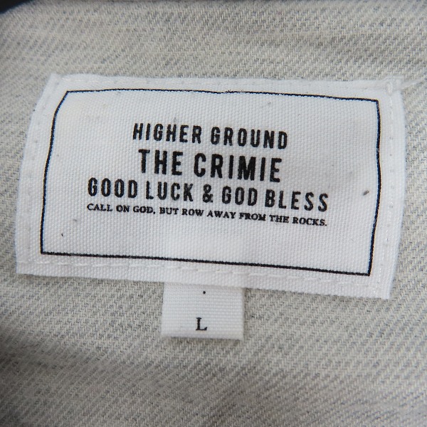実際に弊社で買取させて頂いたTHE CRIMIE/クライミー ロゴ刺繍 コットン長袖シャツ/Lの画像 2枚目