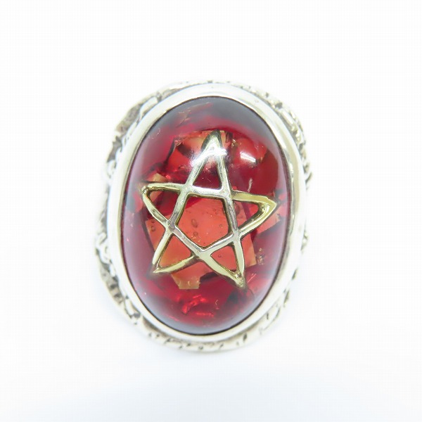 実際に弊社で買取させて頂いたALEX STREETER/アレックスストリーター エンジェルハートリング クラックレッド 16.5号の画像 1枚目