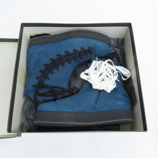 実際に弊社で買取させて頂いたNO ID/ノーアイディー ハイカット サイドレースアップ レザー ブーツ 448208-586 Size：40の画像 8枚目