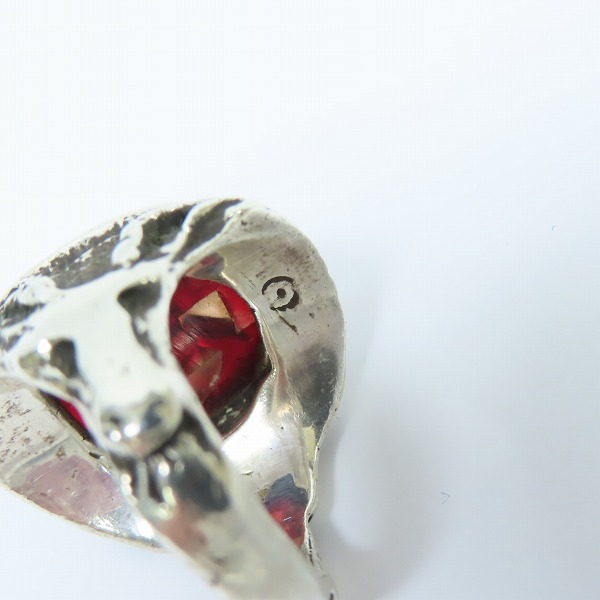 実際に弊社で買取させて頂いたALEX STREETER/アレックスストリーター エンジェルハートリング クラックレッド 16.5号の画像 6枚目