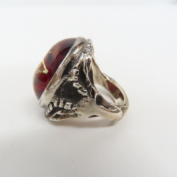 実際に弊社で買取させて頂いた【ギャラ付】ALEX STEETER/アレックスストリーター Angel Heart Ring/エンジェルハートリング クラックレッド/16.5-17号の画像 2枚目