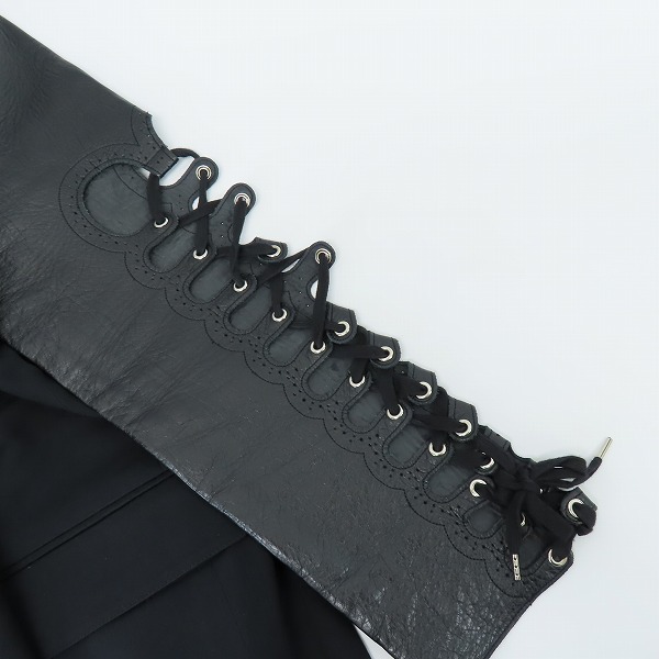 実際に弊社で買取させて頂いたJean Paul Gaultier HOMME/ジャンポール・ゴルチエ オム  袖レザーウールジャケット/48の画像 6枚目
