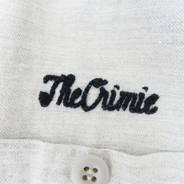 実際に弊社で買取させて頂いたTHE CRIMIE/クライミー ロゴ刺繍 コットン長袖シャツ/Lの画像 4枚目