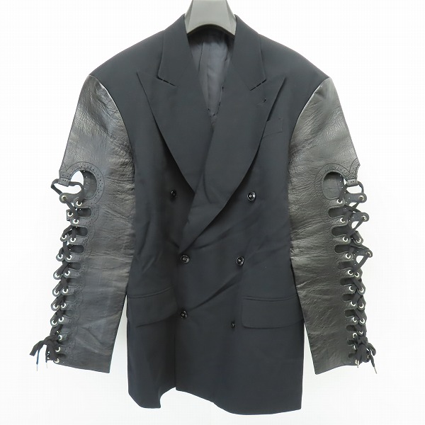 実際に弊社で買取させて頂いたJean Paul Gaultier HOMME/ジャンポール・ゴルチエ オム  袖レザーウールジャケット/48