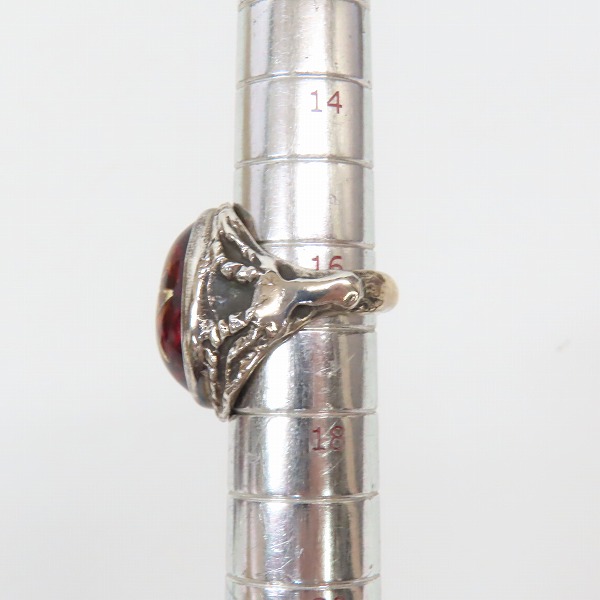 実際に弊社で買取させて頂いた【ギャラ付】ALEX STEETER/アレックスストリーター Angel Heart Ring/エンジェルハートリング クラックレッド/16.5-17号の画像 7枚目