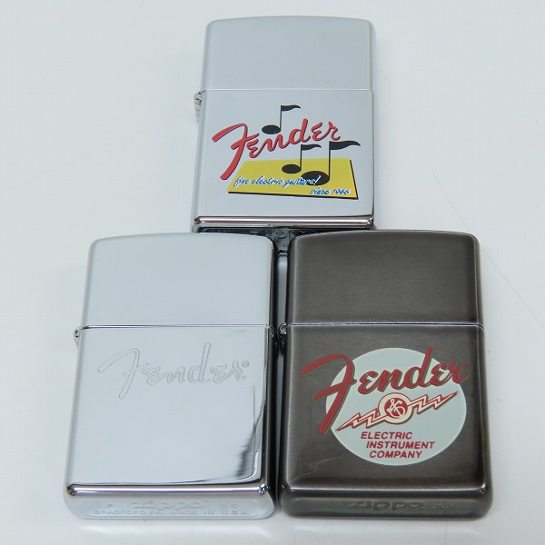 ZIPPO/ジッポー Fender/フェンダー 鏡面等 ロゴ 3点セットの買取実績