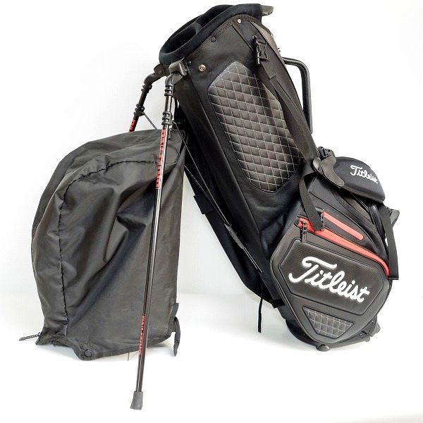 実際に弊社で買取させて頂いたTitleist/タイトリスト TB20SXSF  ゴルフ 9型 4分割スタンド式 キャディバッグ ブラックの画像 1枚目