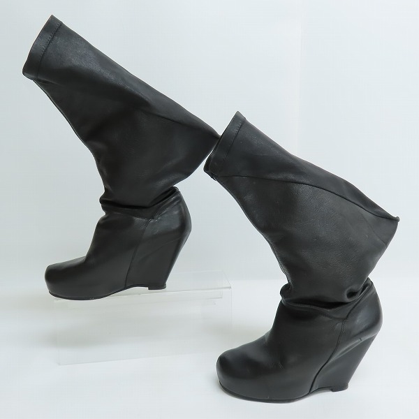 実際に弊社で買取させて頂いたRick Owens/リックオウエンス 変形 ウェッジソール ヒールブーツの画像 3枚目
