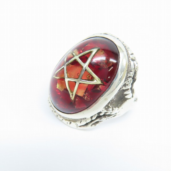 実際に弊社で買取させて頂いたALEX STREETER/アレックスストリーター エンジェルハートリング クラックレッド 16.5号