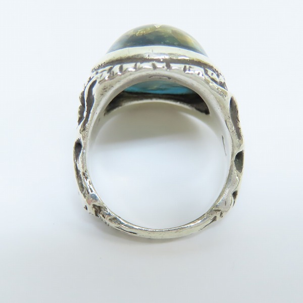 実際に弊社で買取させて頂いたALEX STREETER/アレックスストリーター エンジェルハートリング クラックブルー 18-19号の画像 5枚目