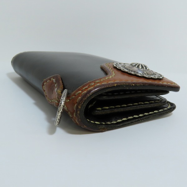 実際に弊社で買取させて頂いたTHE FLAT HEAD/フラットヘッド コードバン コンチョ付き 財布/ウォレットの画像 2枚目