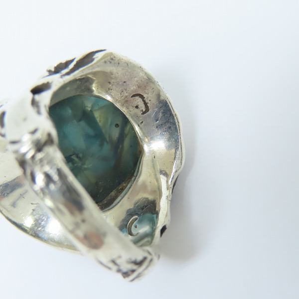 実際に弊社で買取させて頂いたALEX STREETER/アレックスストリーター エンジェルハートリング クラックブルー 18-19号の画像 6枚目