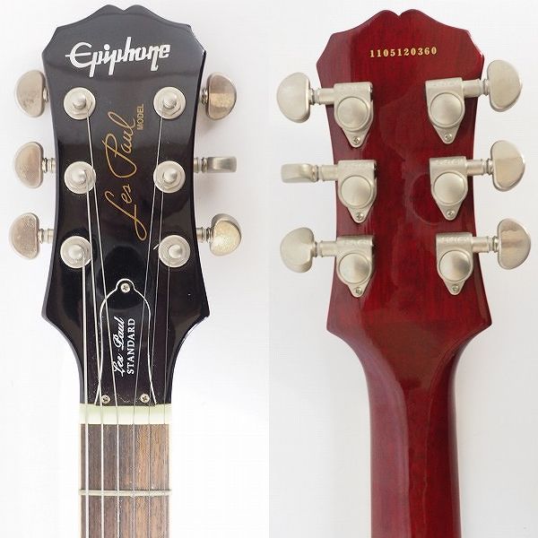実際に弊社で買取させて頂いた★Epiphone/エピフォン Les Paul Standard/レスポールスタンダード サンバースト エレキギター ハードケース付 の画像 2枚目