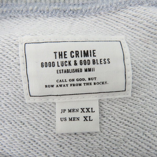 実際に弊社で買取させて頂いたTHE CRIMIE/クライミー SWEAT BOX LOGO CREW NECK/ボックスロゴ クルーネック スウェット トレーナー CR1-02L5-CL59/XXLの画像 2枚目