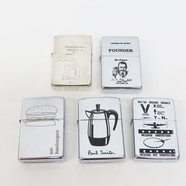 実際に弊社で買取させて頂いた【おまとめ品】ZIPPO/ジッポー ポールスミス/アルファ/ハンバーガー/ロゴ等 プリント