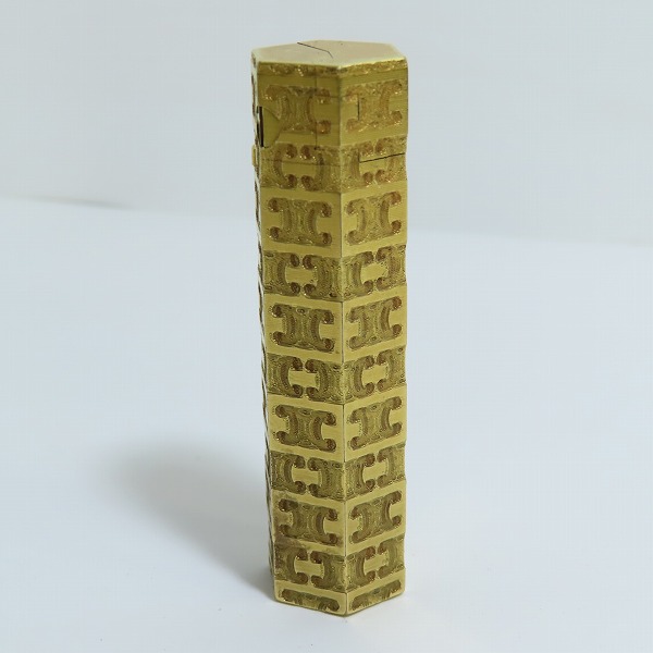 実際に弊社で買取させて頂いたCELINE/セリーヌ マカダム柄 ローラーガスライター ゴールドの画像 3枚目