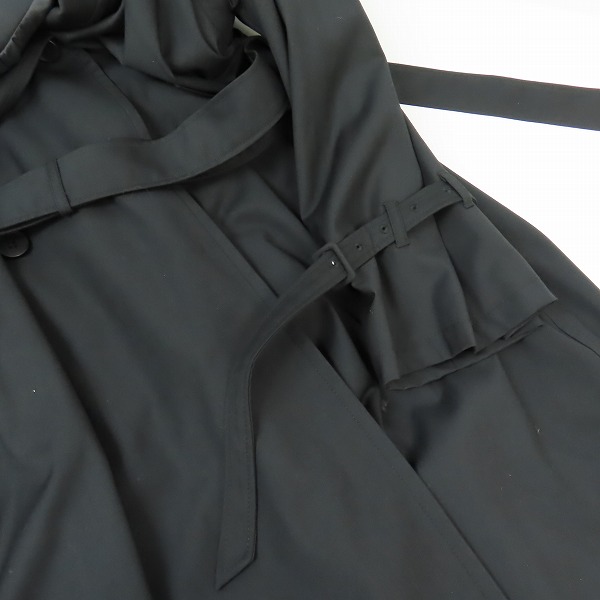 実際に弊社で買取させて頂いたHARE/ハレ 2WAYスリーブ トレンチコート ブラック HAL07099AD/Fの画像 6枚目