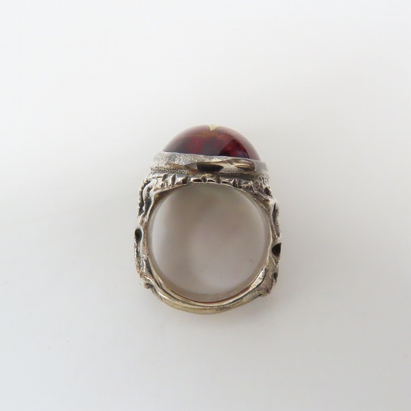 実際に弊社で買取させて頂いた【ギャラ付】ALEX STEETER/アレックスストリーター Angel Heart Ring/エンジェルハートリング クラックレッド/16.5-17号の画像 5枚目