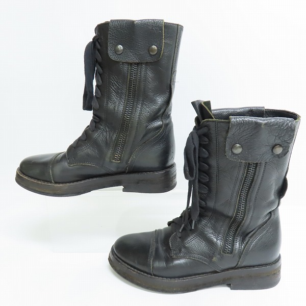 実際に弊社で買取させて頂いたANN DEMEULEMEESTER/アンドゥムルメステール 多重ジップ レースアップ ブーツ 36の画像 3枚目