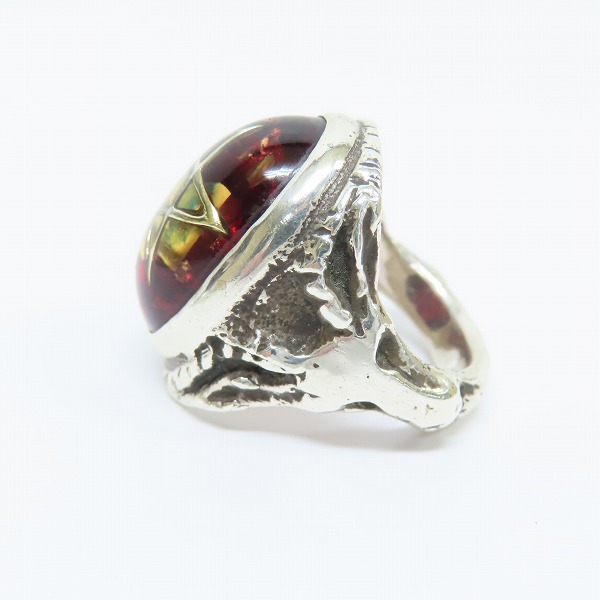 実際に弊社で買取させて頂いたALEX STREETER/アレックスストリーター エンジェルハートリング クラックレッド 16.5号の画像 2枚目