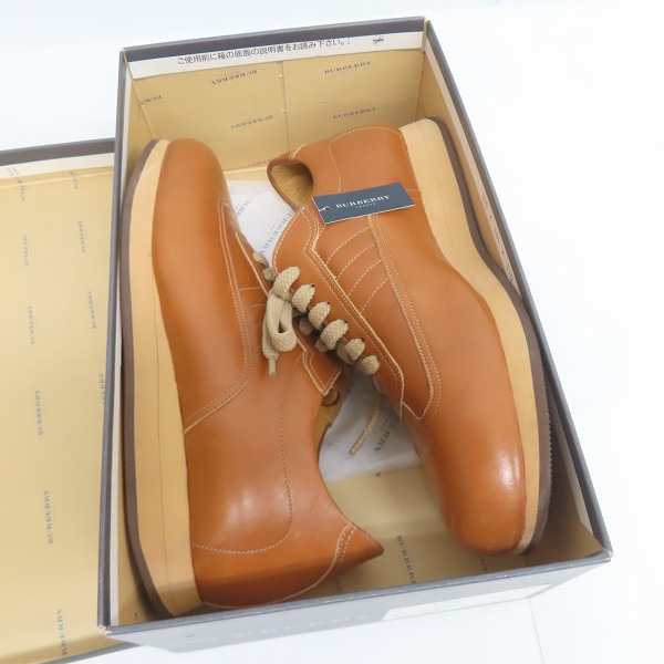 実際に弊社で買取させて頂いたBURBERRY/バーバリー レザー シューズ スニーカー BU1340/24.0の画像 8枚目