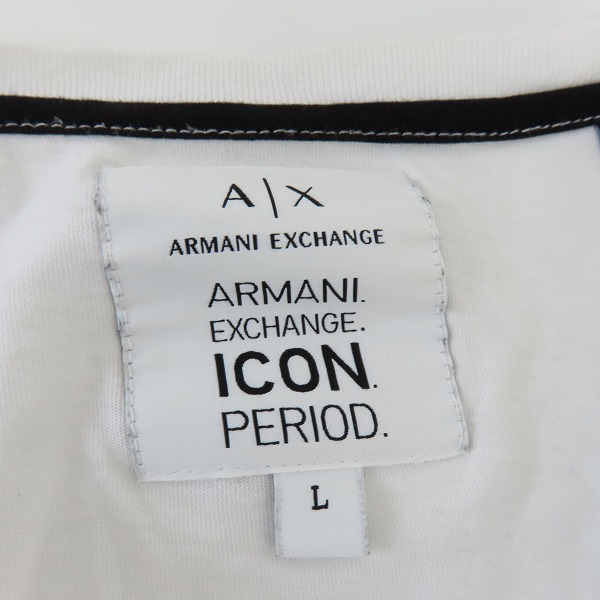 実際に弊社で買取させて頂いた【JPタグ】A/X ARMANI EXCHANGE/アルマーニ エクスチェンジ ロゴ Tシャツ/カットソー ホワイト/Lの画像 2枚目