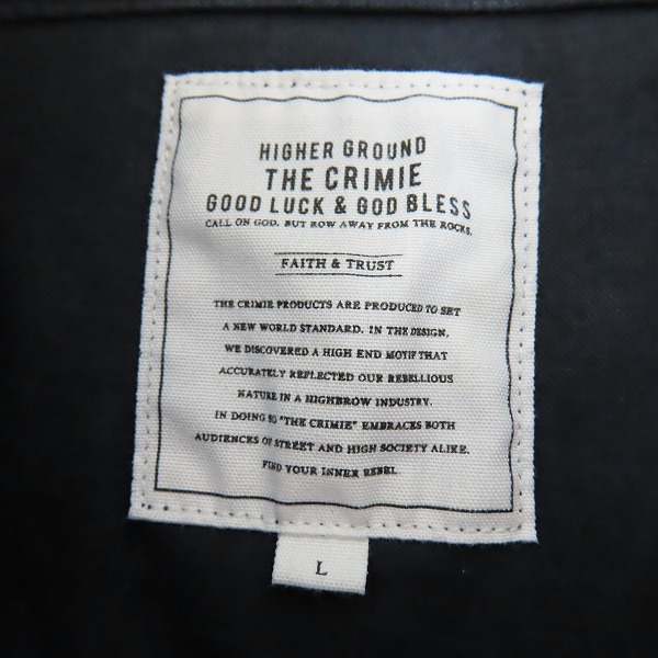 実際に弊社で買取させて頂いたTHE CRIMIE/クライミー HIGHER GROUND コットン シャツジャケット/Lの画像 2枚目