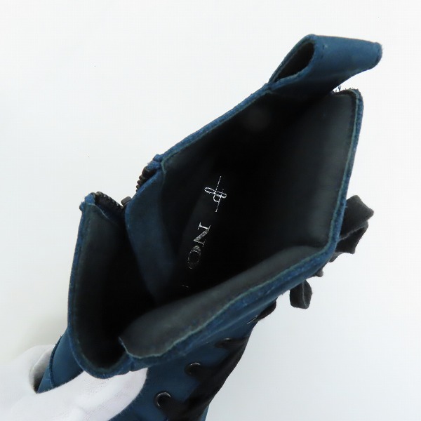 実際に弊社で買取させて頂いたNO ID/ノーアイディー ハイカット サイドレースアップ レザー ブーツ 448208-586 Size：40の画像 4枚目