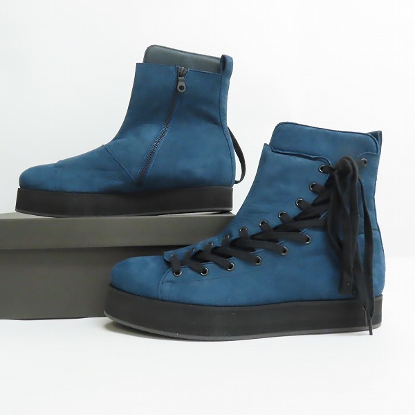 実際に弊社で買取させて頂いたNO ID/ノーアイディー ハイカット サイドレースアップ レザー ブーツ 448208-586 Size：40の画像 3枚目
