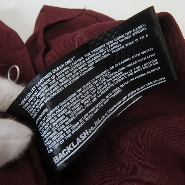 実際に弊社で買取させて頂いたISAMUKATAYAMA BACKLASH/バックラッシュ 6分袖丈 オーバーサイズ レーヨンシャツ 1762-01 Mの画像 4枚目