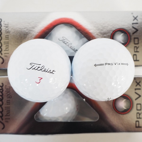 実際に弊社で買取させて頂いた【未使用】Titleist/タイトリスト PRO V1X・SRIXON/スリクソン DISTANCE ゴルフボール ホワイト 計3スリーブの画像 1枚目