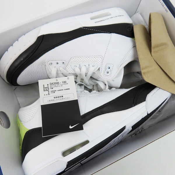 実際に弊社で買取させて頂いたFRAGMENT DESIGN×NIKE/フラグメントデザイン×ナイキ AIR JORDAN 3 エアジョーダン3 DA3595-100/25.5の画像 7枚目