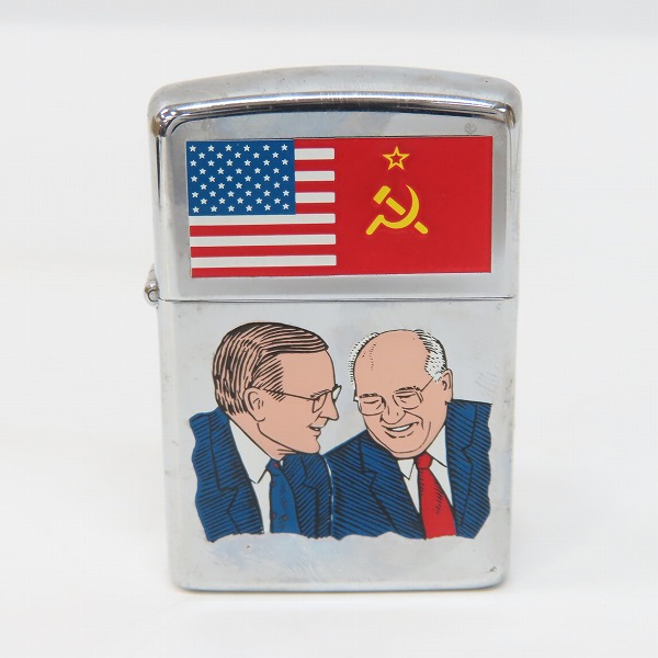 実際に弊社で買取させて頂いたZIPPO/ジッポー 米ソ首脳会談/マルタ会談 ブッシュ&ゴルバチョフ 90年製の画像 0枚目