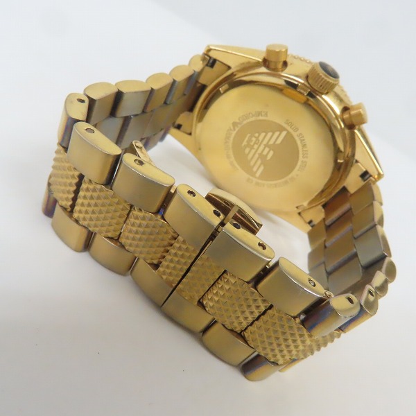 実際に弊社で買取させて頂いたEMPORIO ARMANI/エンポリオアルマーニ  デイト クロノグラフ クォーツ AR-5857 【動作未確認】の画像 2枚目