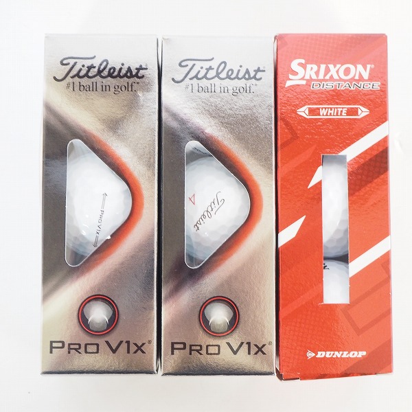 実際に弊社で買取させて頂いた【未使用】Titleist/タイトリスト PRO V1X・SRIXON/スリクソン DISTANCE ゴルフボール ホワイト 計3スリーブ
